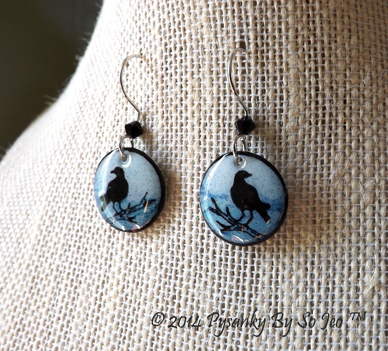 Two Crows Joy Pysanky Jewelry by So Jeo